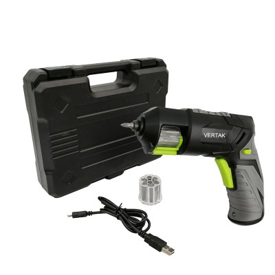 VERTAK 3.6V rechargeable electric cordless screwdriver with LED light and 6pcs bits quick change